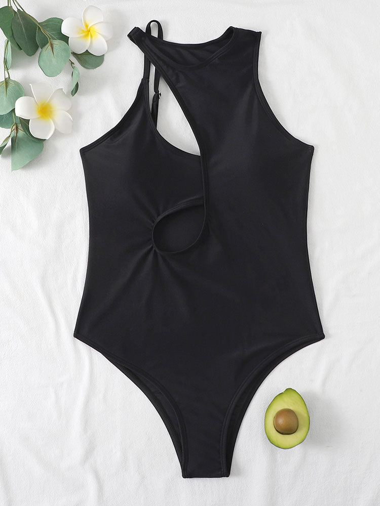 Sleeveless Cut Out One Piece Swimsuit