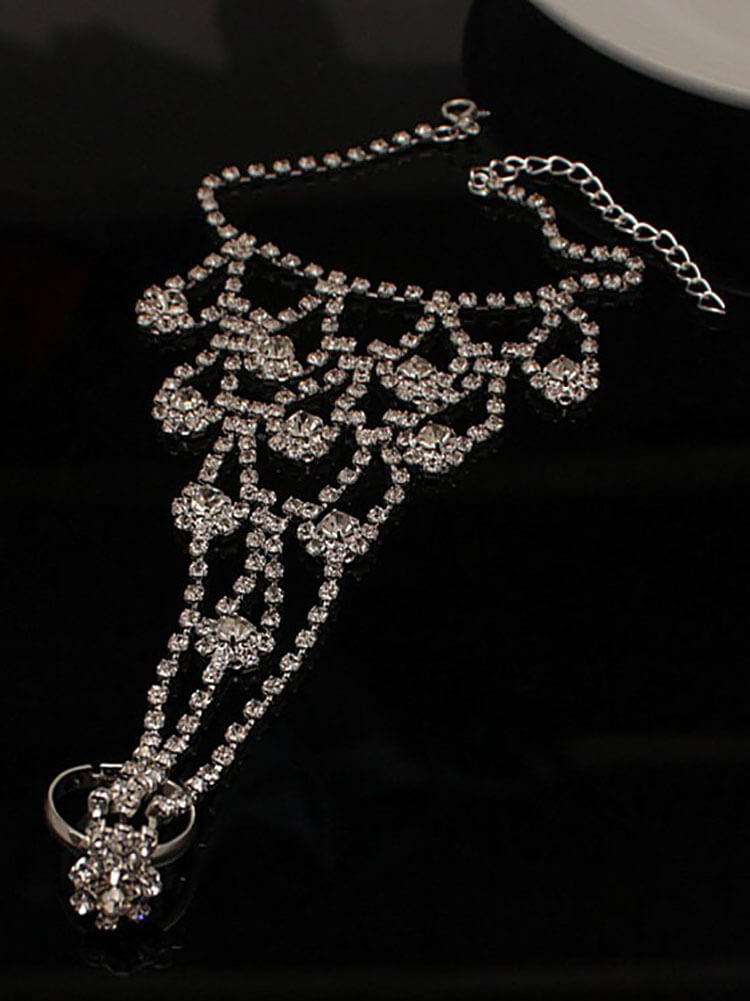 Hollow Out Rhinestone Anklets