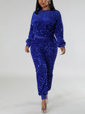 Glitter Sweatshirts Pants Set