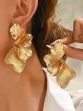 Metal Floral Petal Earrings