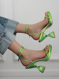 Chunky Open Toe Strappy Platform Heel
