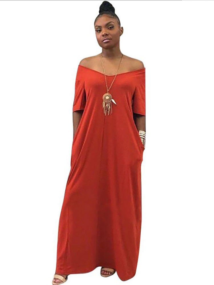 Casual Loose Pockets Maxi Dress