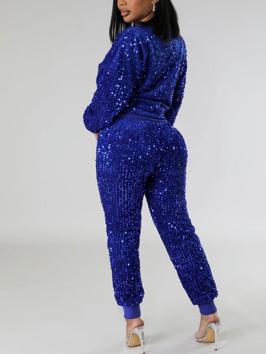 Glitter Sweatshirts Pants Set