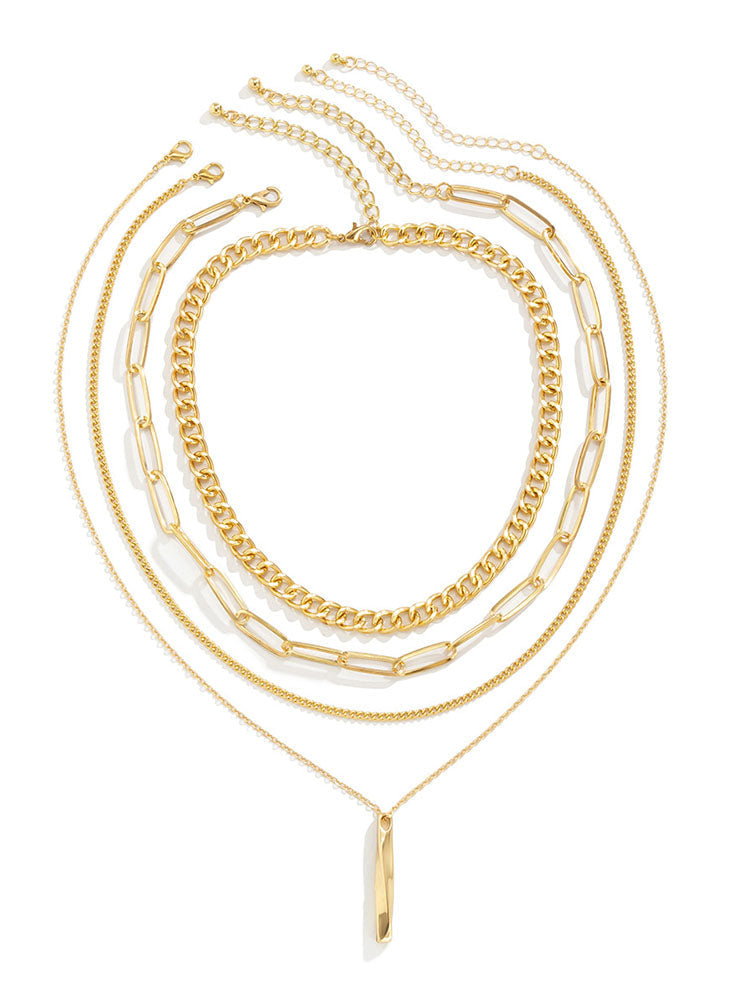 Chain Layered Initial Necklaces
