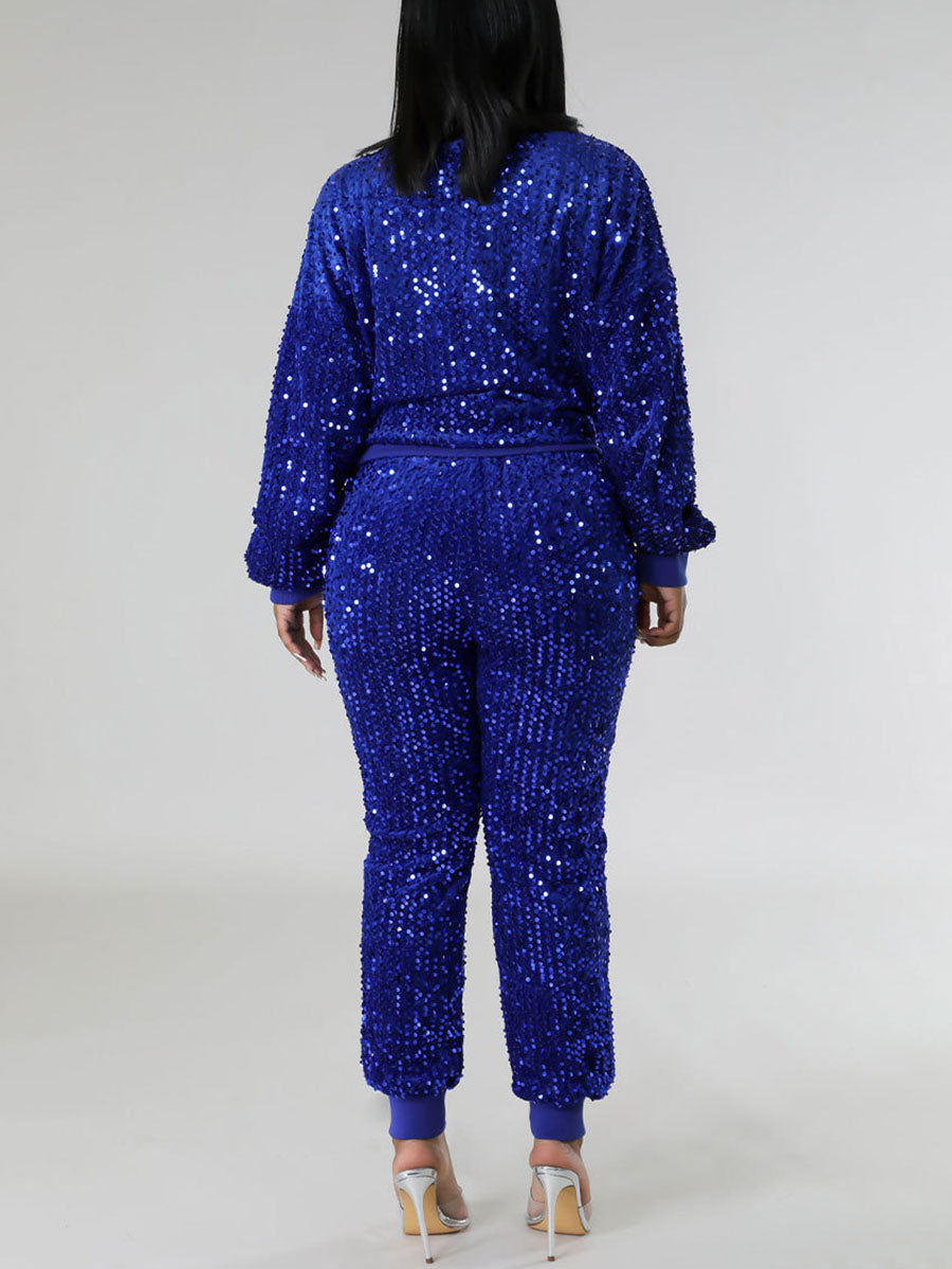 Glitter Sweatshirts Pants Set