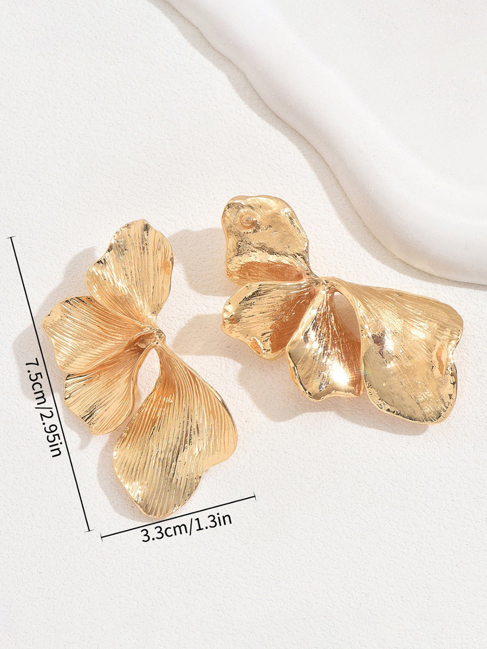 Metal Floral Petal Earrings