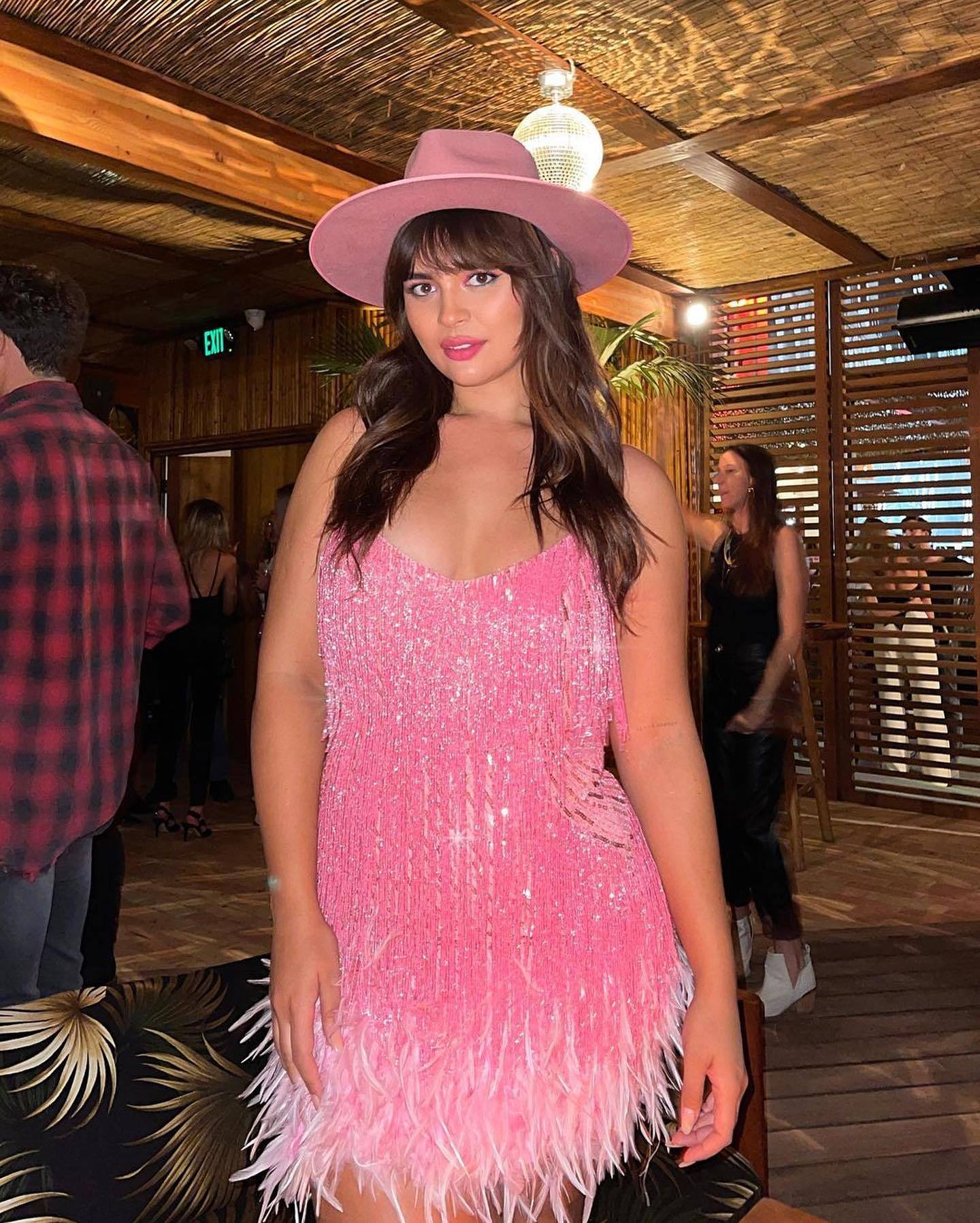 Sleeveless Tassels Sequins Feather Hem Mini Dress