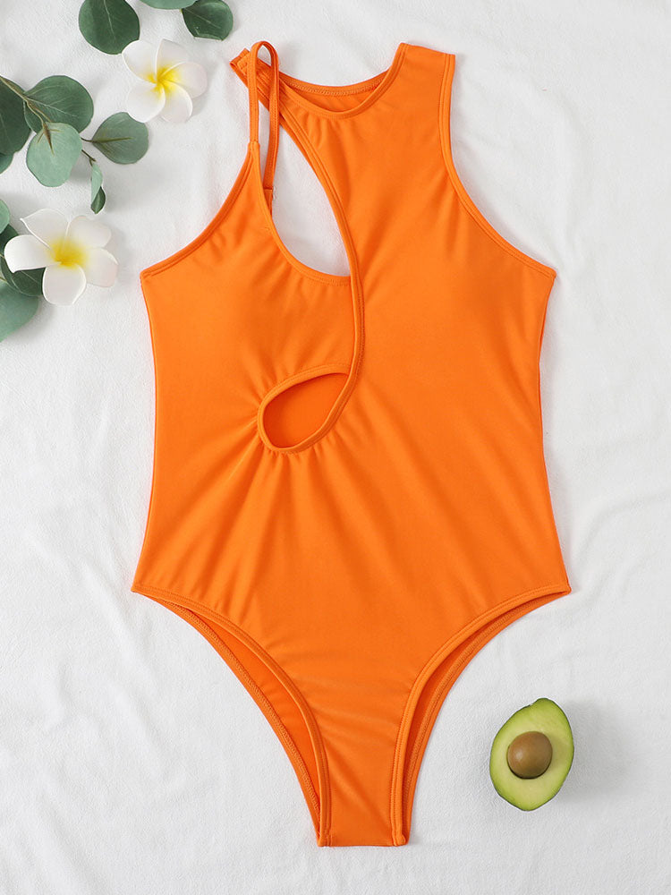 Sleeveless Cut Out One Piece Swimsuit