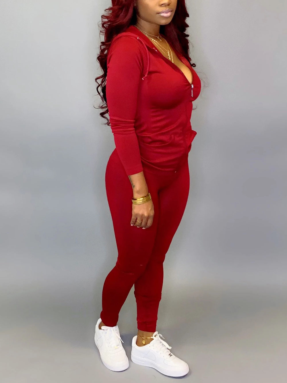 Hooded Zip Jacket Jogger Set