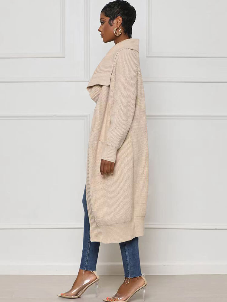 Knit Long Sleeve Solid Bodycon Cardigan