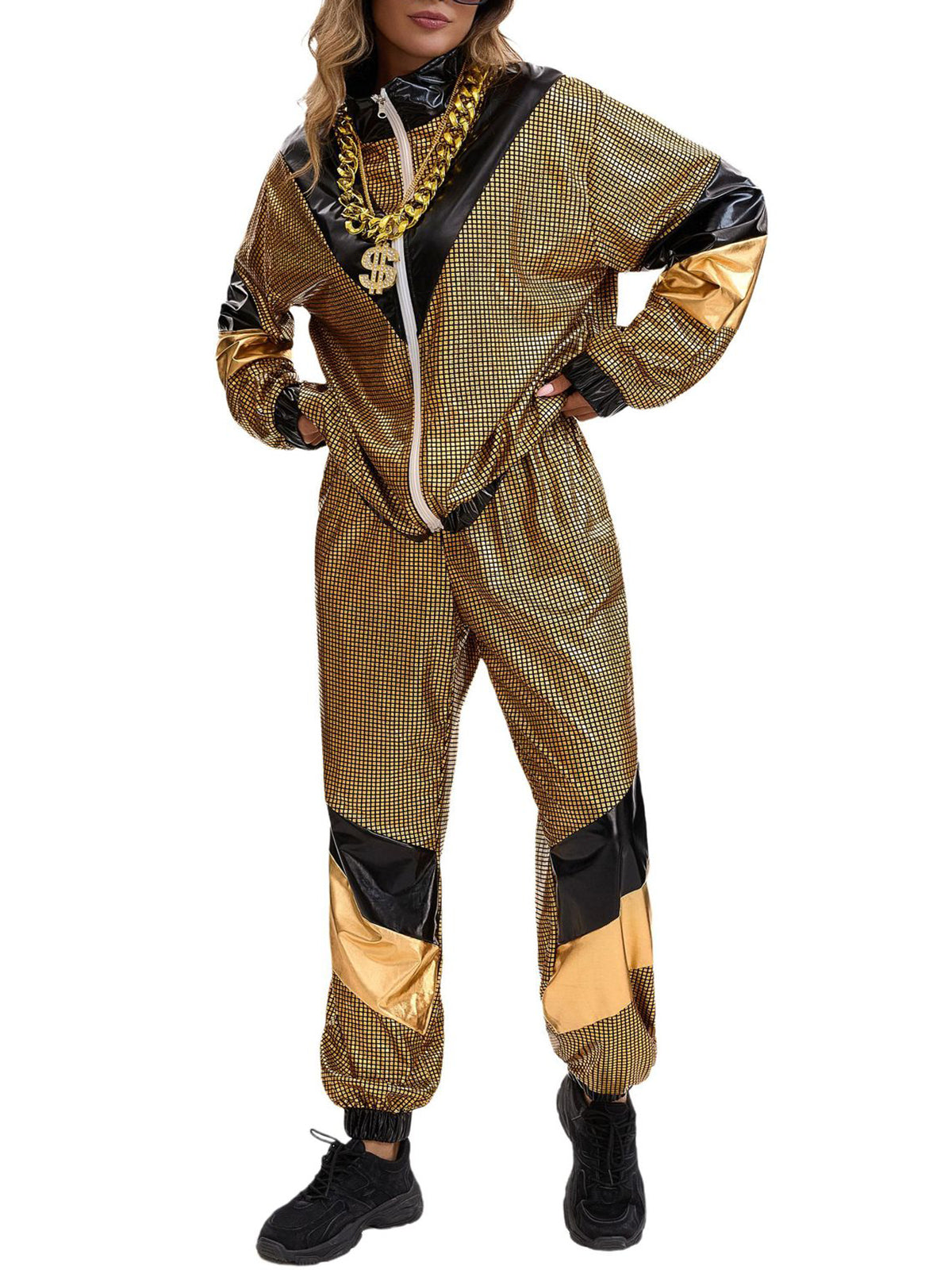 Halloween 80s Disco Glitter Jacket Pants Sets