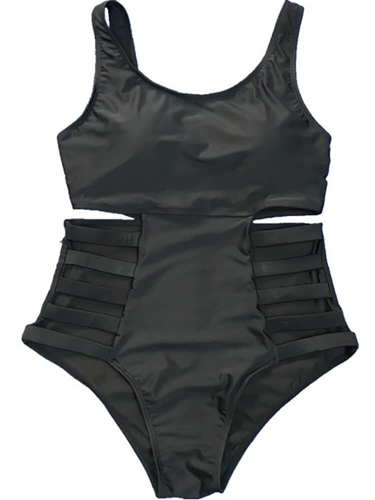 Plus Size One Piece Hollow Out Swimsuit