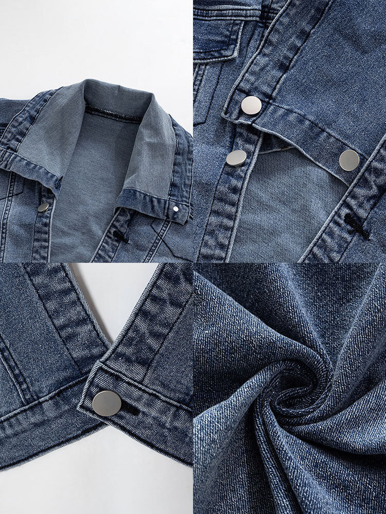 Denim Two Piece Crop Top Mini Skirts