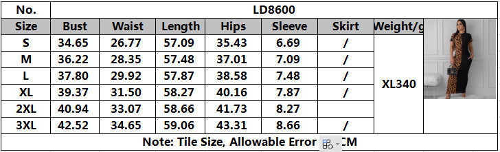 Leopard Patchwork Short Sleeve Bodycon Midi Dress