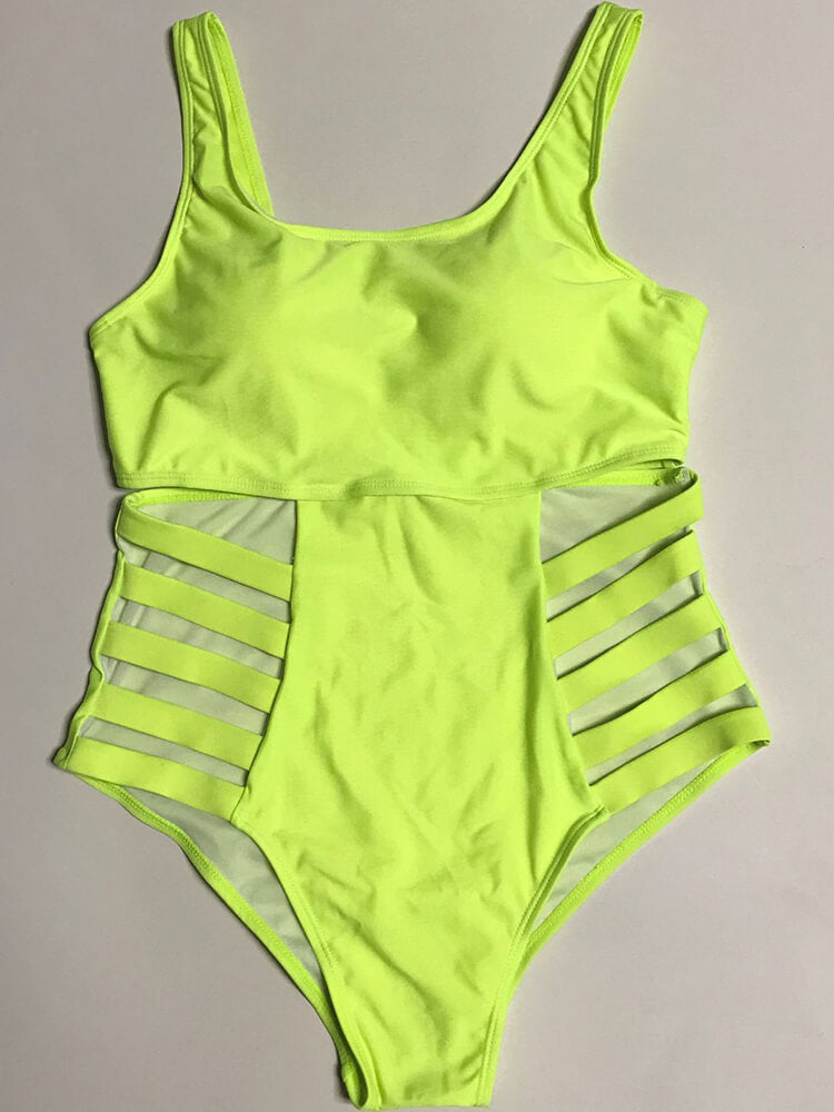 Plus Size One Piece Hollow Out Swimsuit