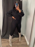 Two Piece Long Sleeves Sweater Pant Suit