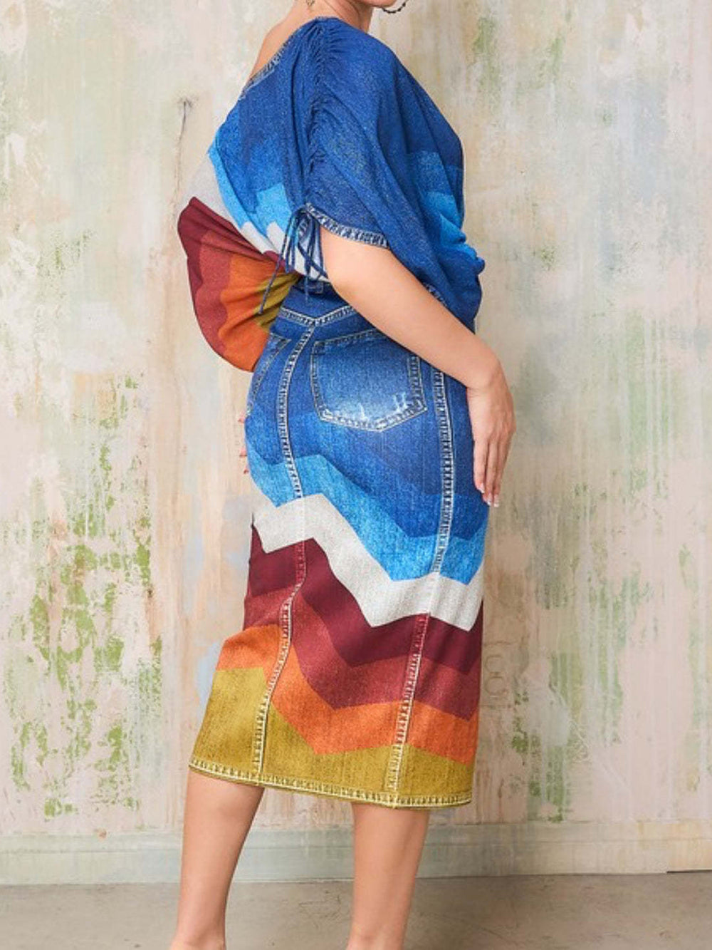 Off Shoulder Colorful Skirt Set