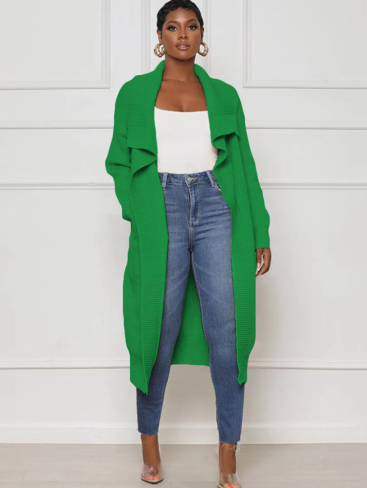 Knit Long Sleeve Solid Bodycon Cardigan