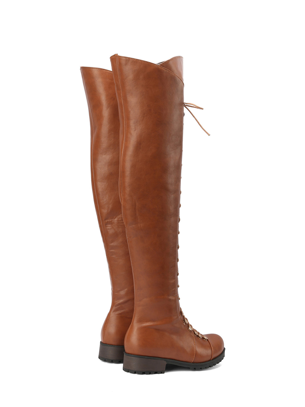 Lace-Up Over-the-Knee Riding Boots