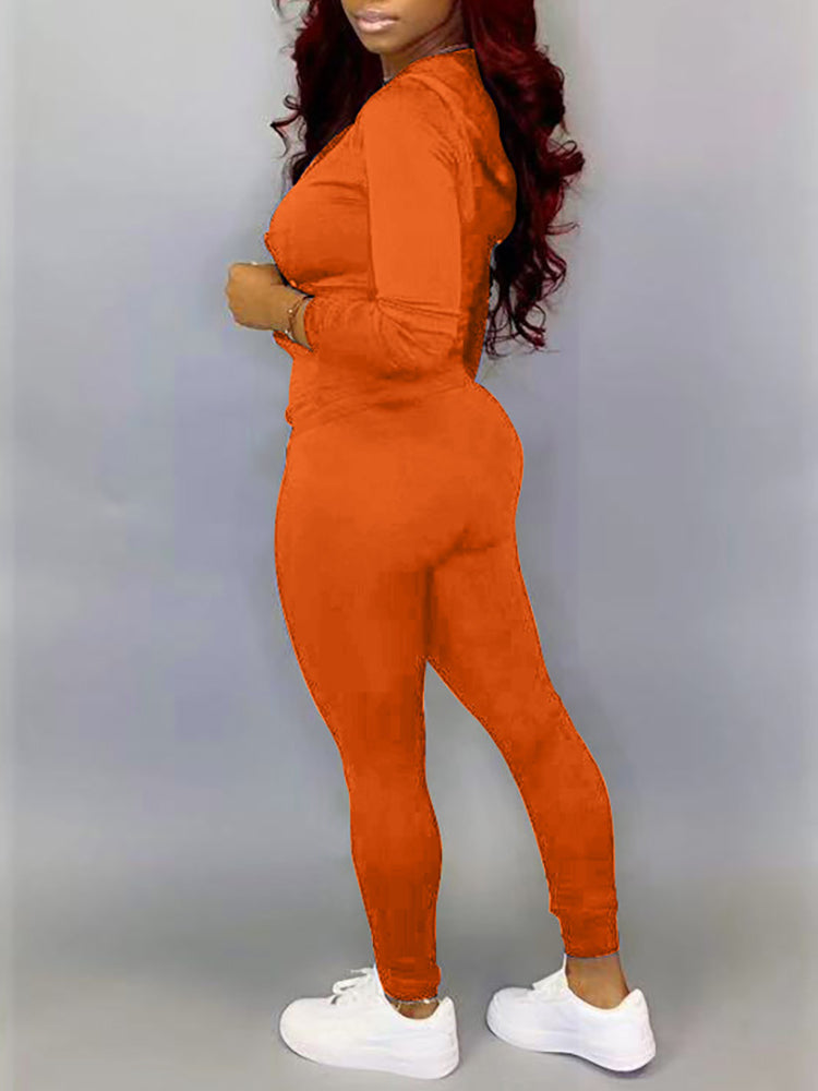 Hooded Zip Jacket Jogger Set