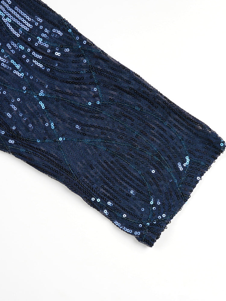 Plus Size Sequin Gown Chiffon Floral Maxi Dress