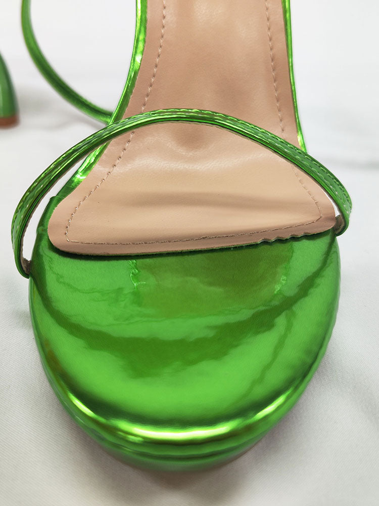 Chunky Open Toe Strappy Platform Heel