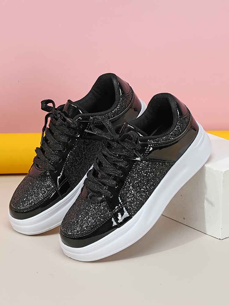 Sequin Platform Sneakers