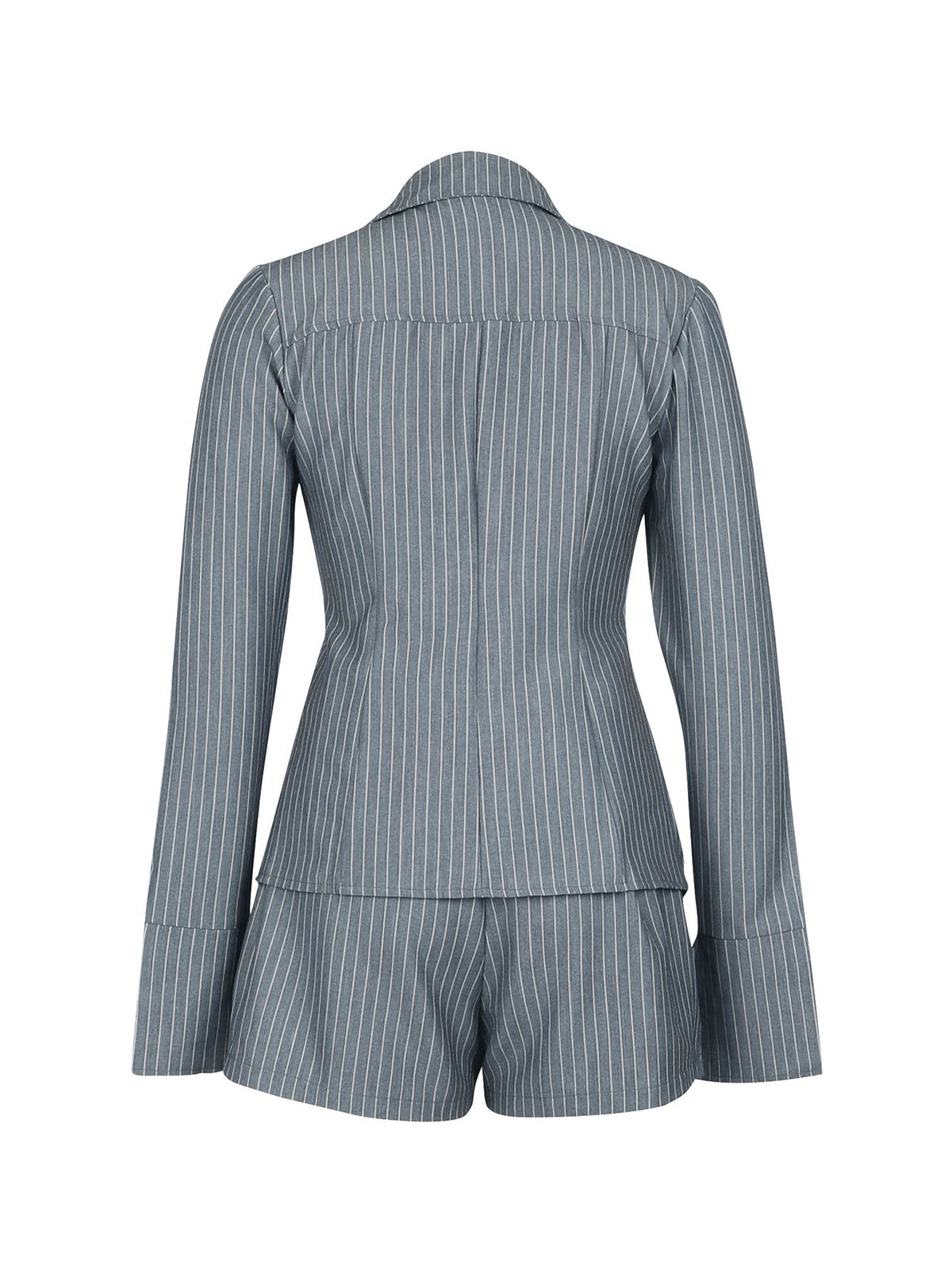 Striped Lace-Up Shirt Shorts Set