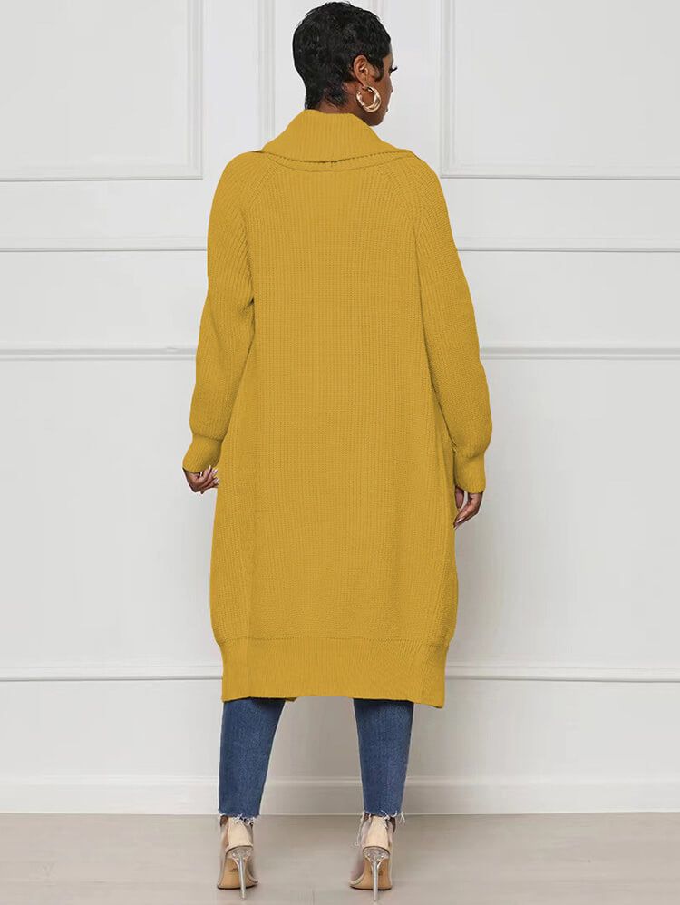 Knit Long Sleeve Solid Bodycon Cardigan