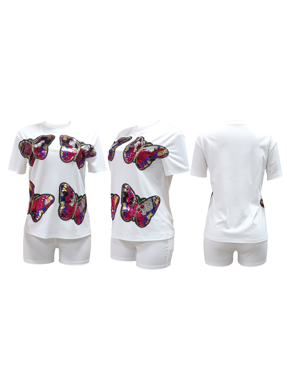 Butterfly Sequin Shorts Set