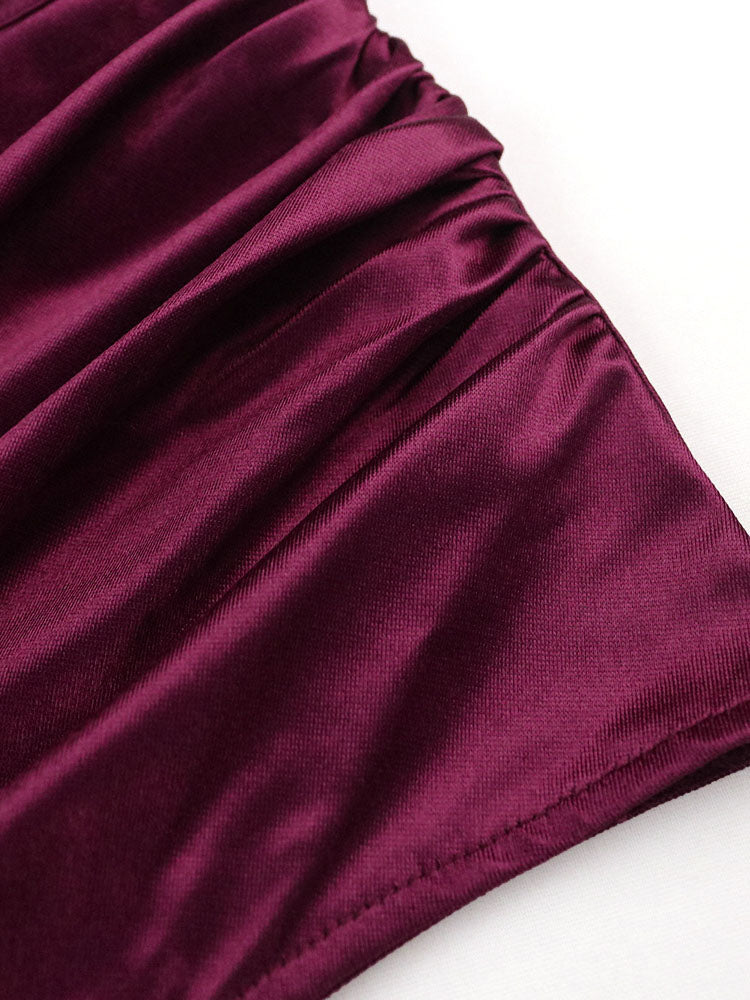 Plus Size Sleeveless Ruched Side Split Maxi Dress