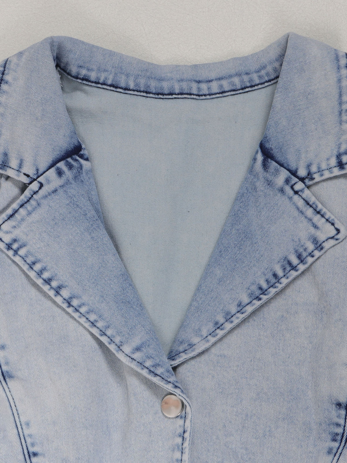 Sleeveless Elastic Waist Denim Romper