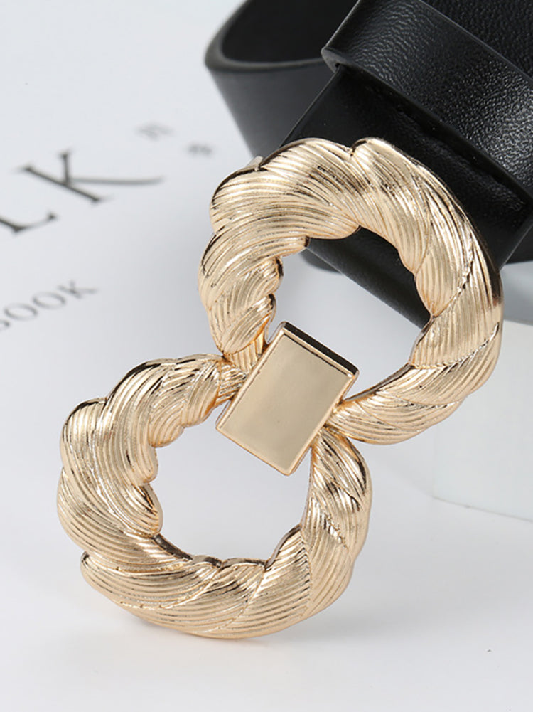Minimalist Twisted Double Ring Buckle Belts
