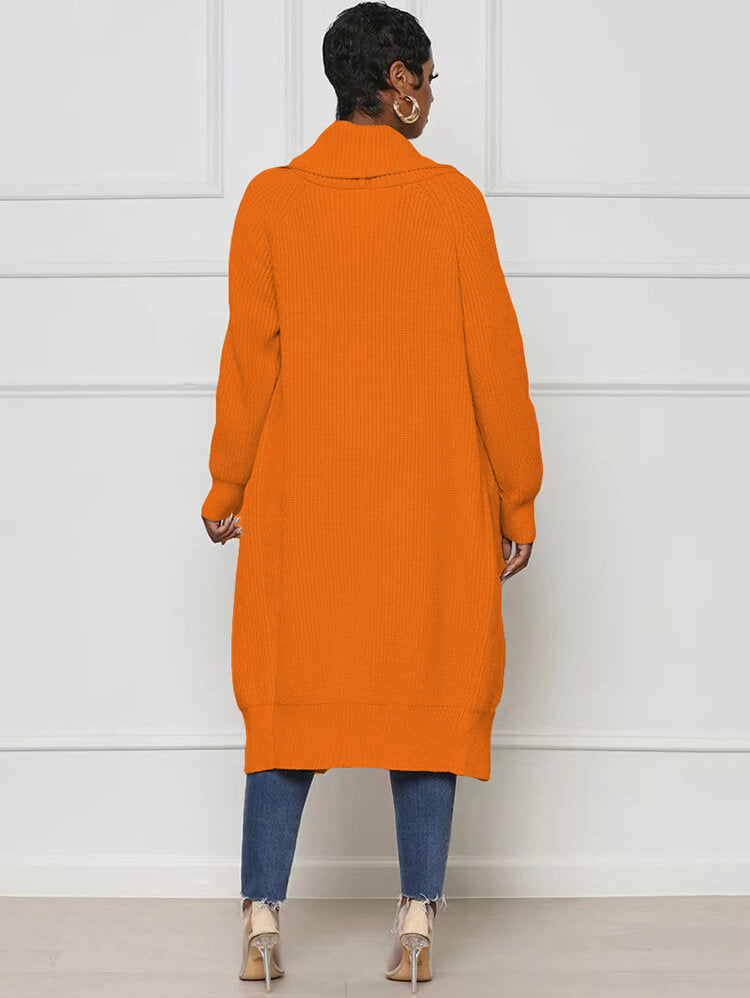 Knit Long Sleeve Solid Bodycon Cardigan