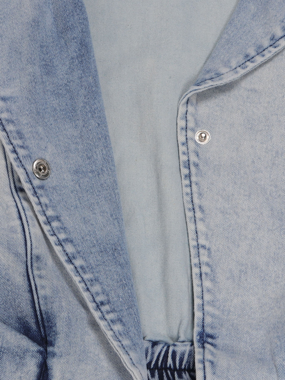 Sleeveless Elastic Waist Denim Romper