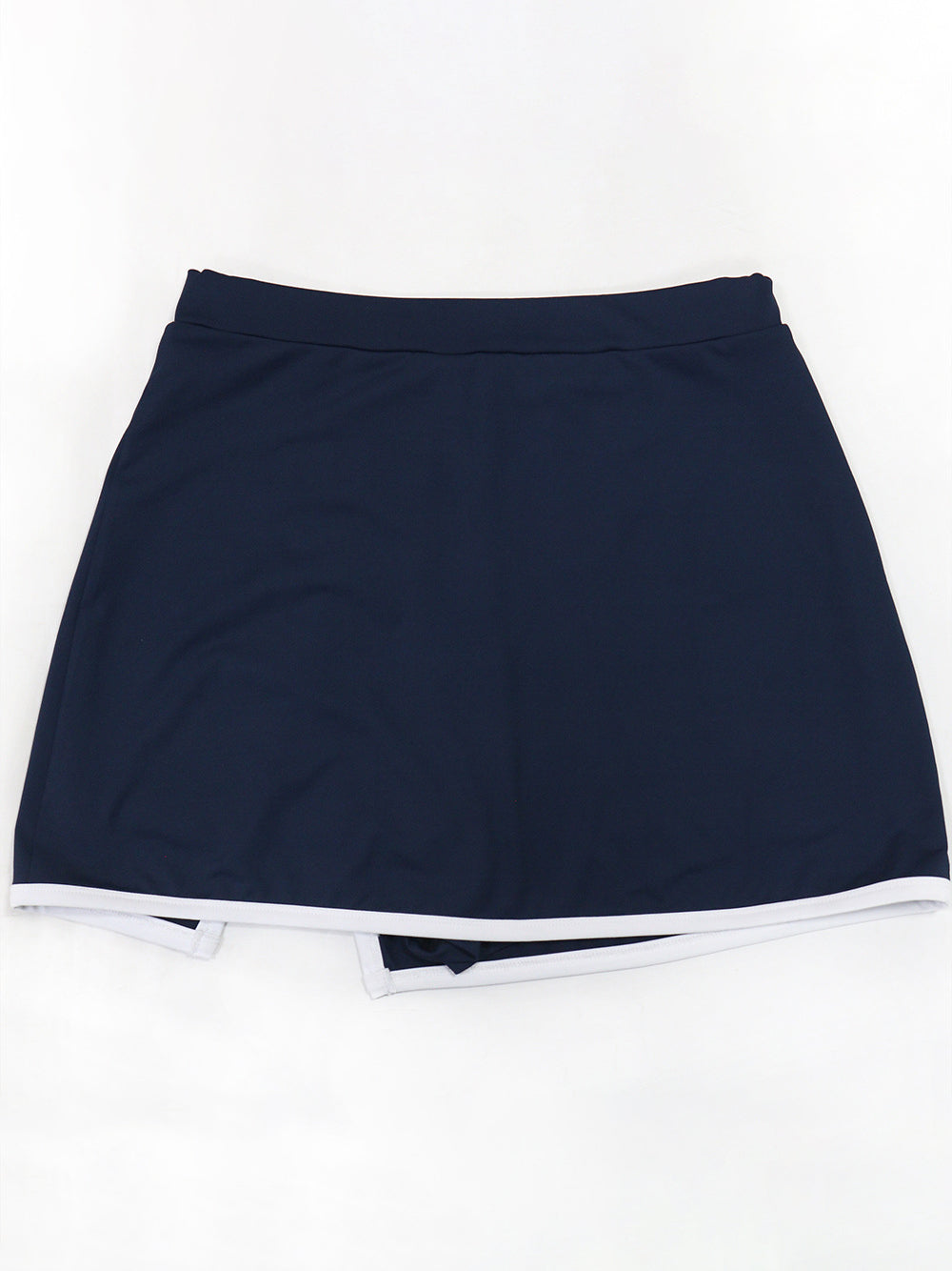 Two-Piece Contrast Trim Crop Top Skirt Shorts Set