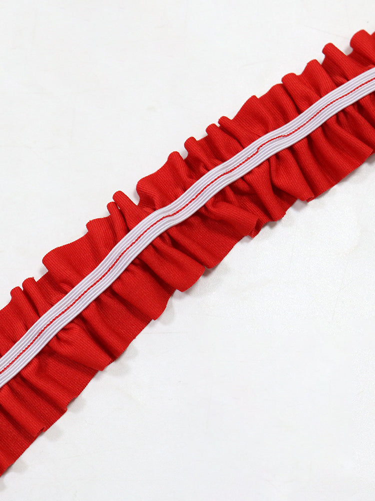 Ruffle Fringe Halter Mini Dress