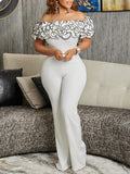 Off Shoulder Ruffle Jumpsuit