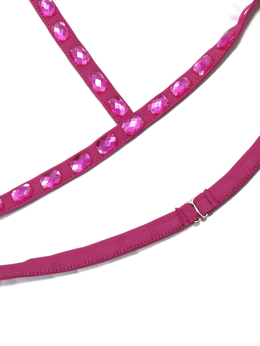 Glamorous Silver Rhinestone Skirt Sets