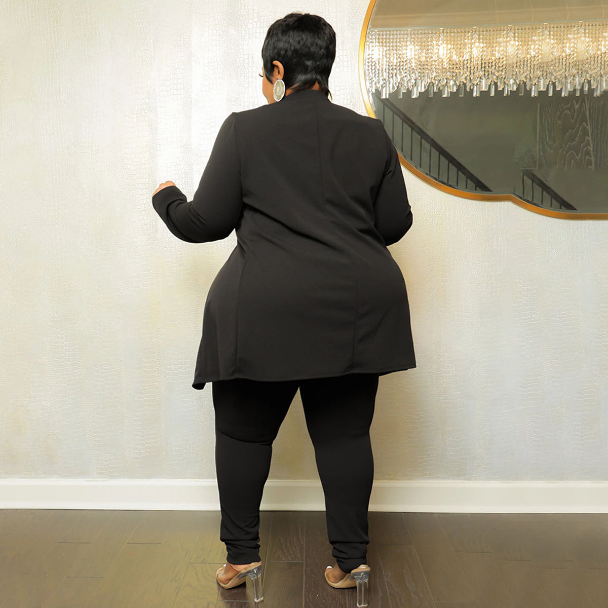 Two Piece Long Sleeve Jacket Bodycon Pants