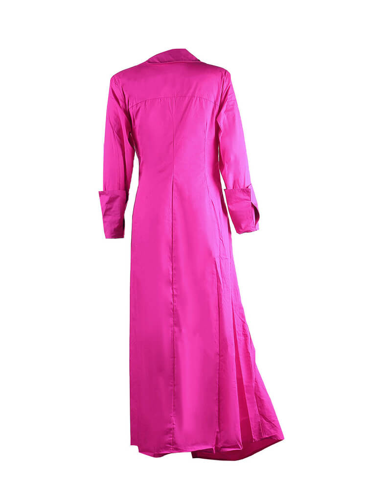 Long Sleeve V Neck Ruched Split Top