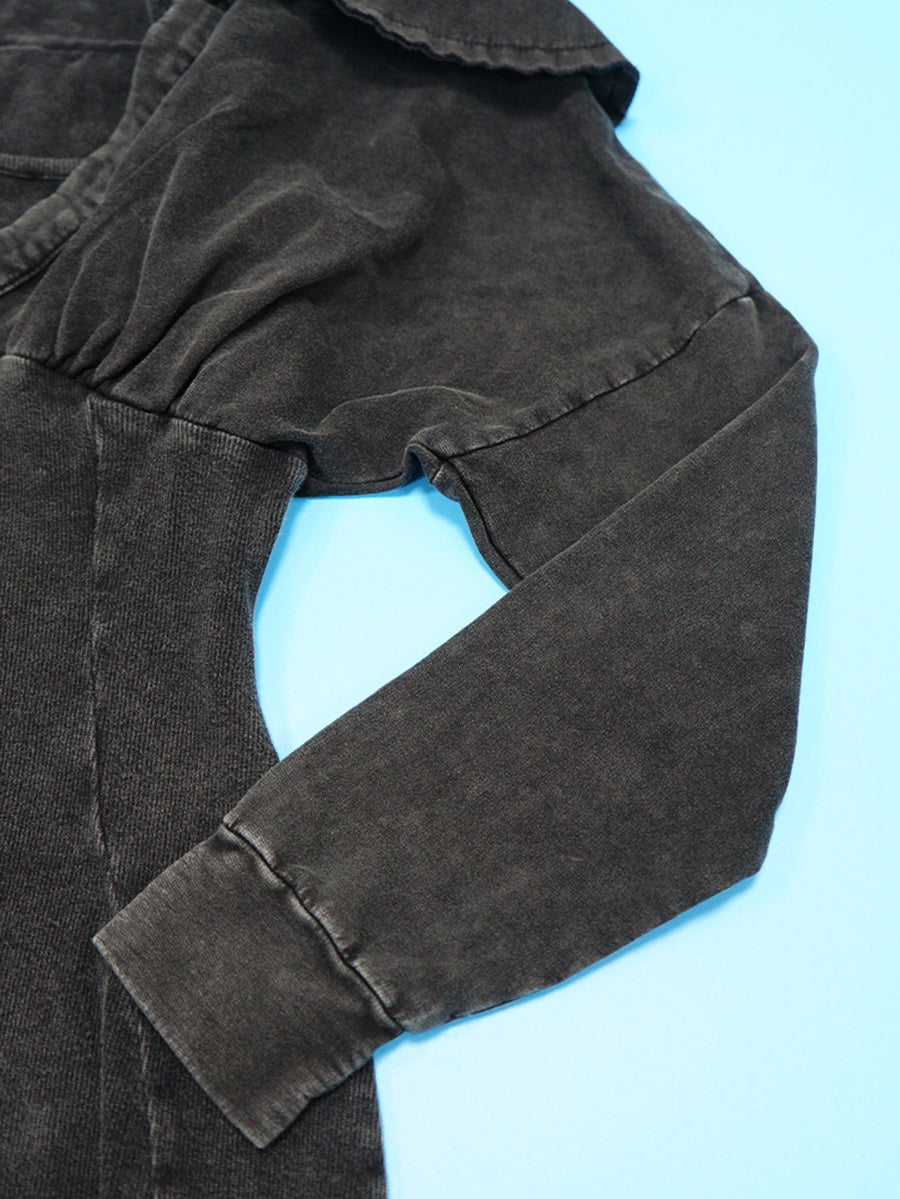 Off Shoulder Long Sleeve Ribbed Jumpsuit