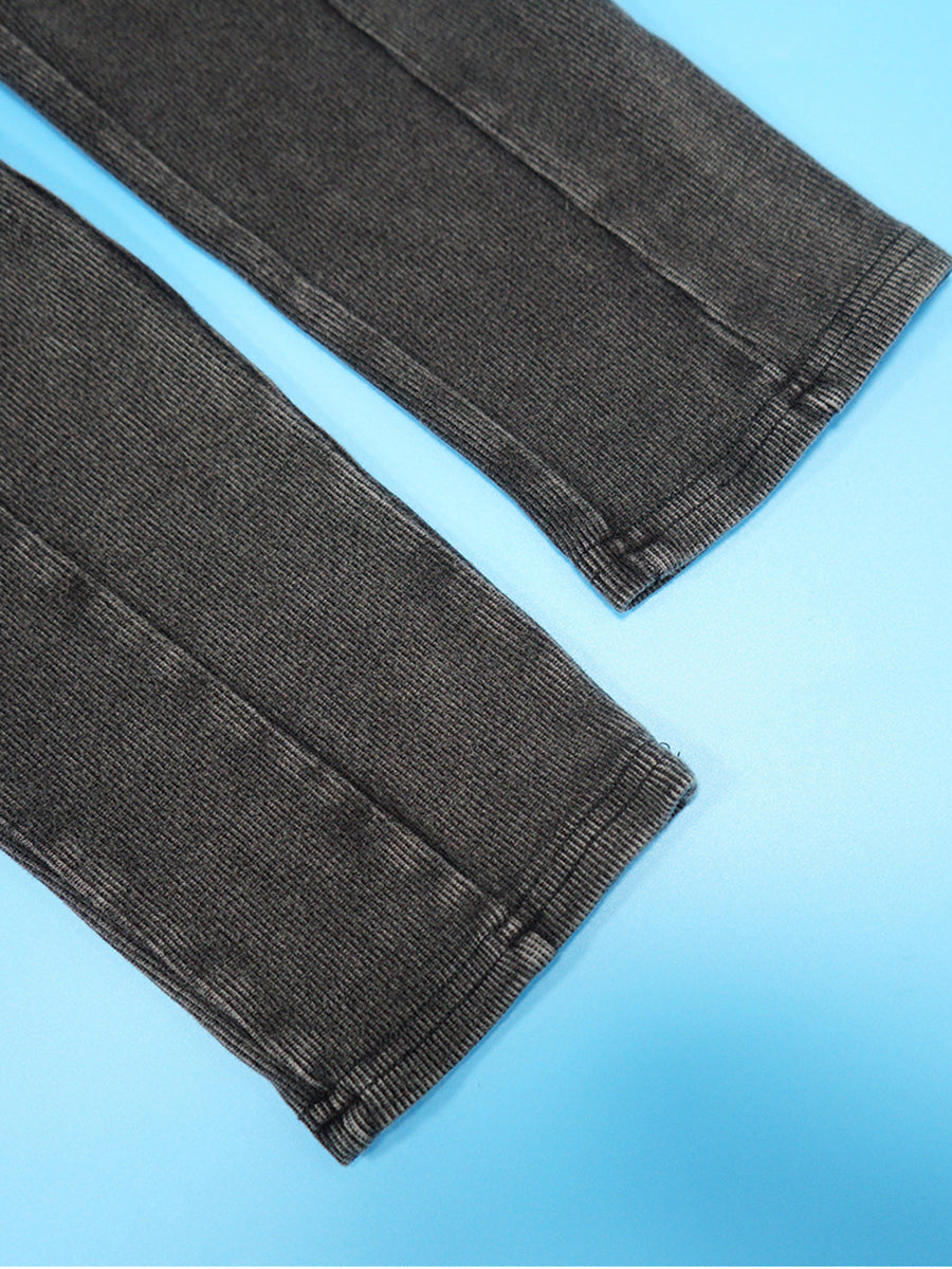 Off Shoulder Long Sleeve Ribbed Jumpsuit