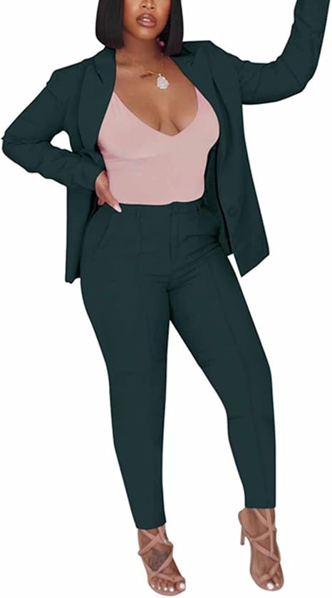 Two Piece Long Sleeve Blazer Pants Set