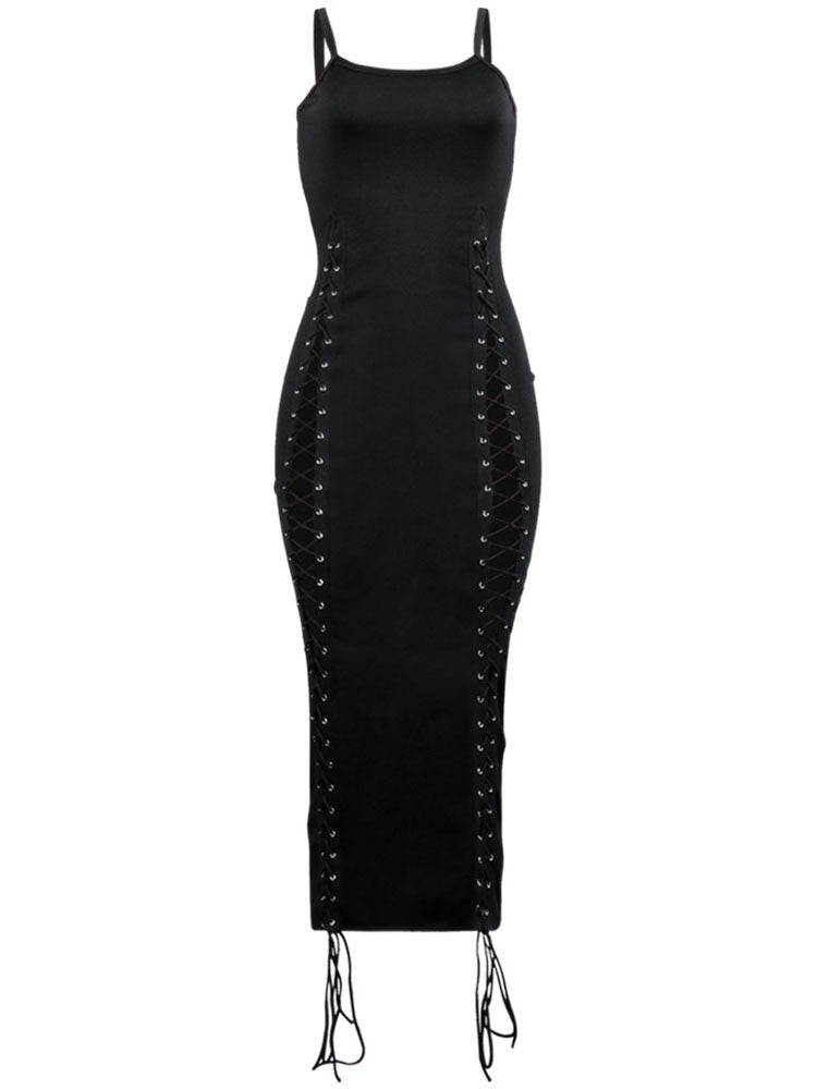 Sleeveless Tie Up Maxi Dress