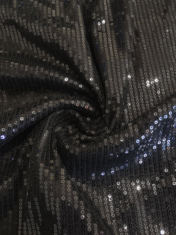 Sequins Long Sleeve Shirts Mini Dress