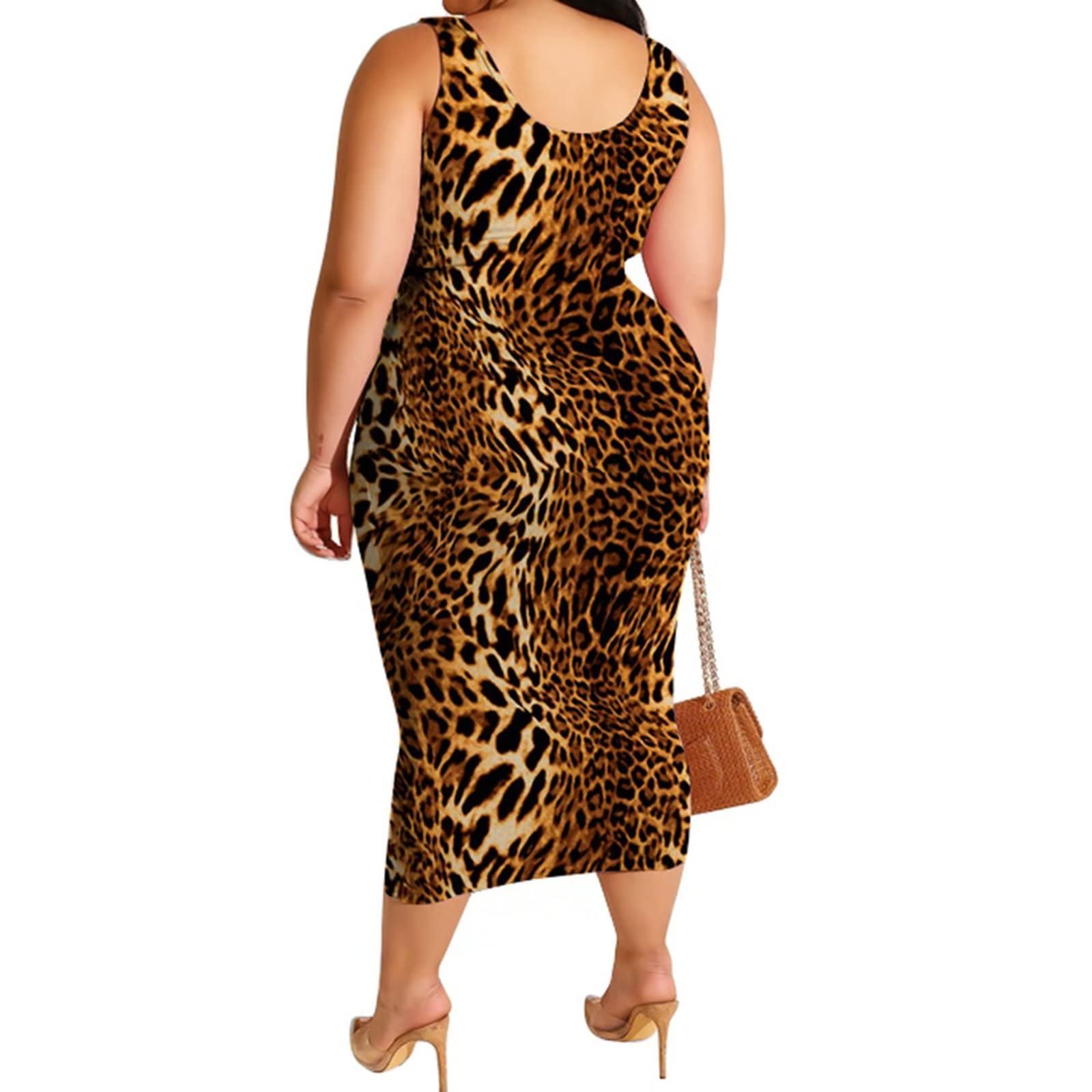 Plus Size Print Sleeveless Top Skirt Set