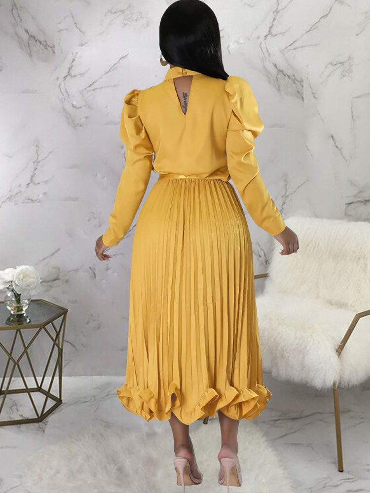 Two Piece Crop Top Pleated Maxi Skirts