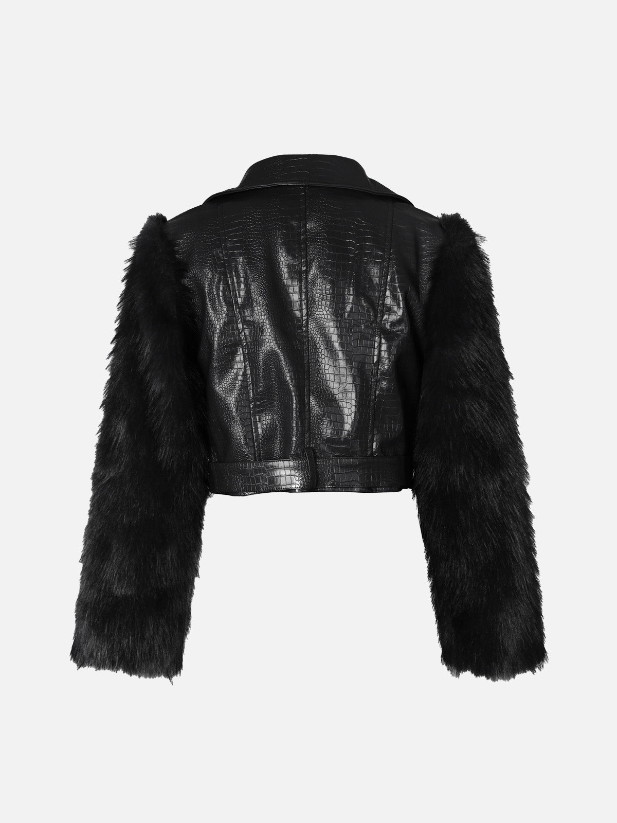 PU Leather Patchwork Moto Jacket