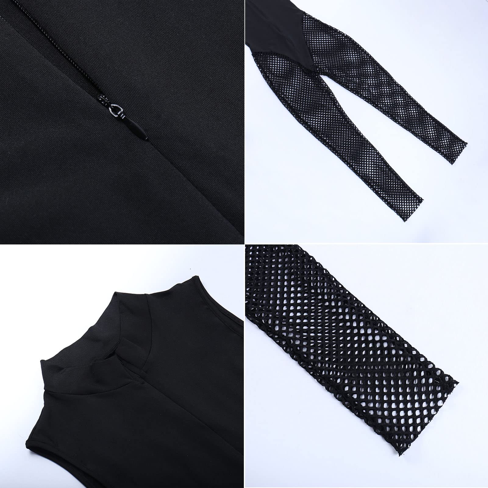 V Neck Sleeveless Bodycon Mesh Jumpsuit